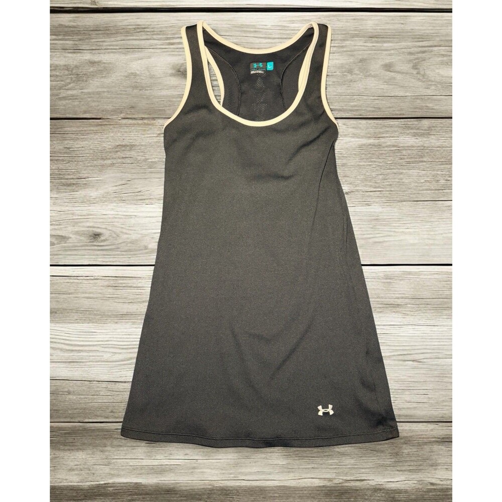 UNDER ARMOUR Womens Tank Top Black White Size Large